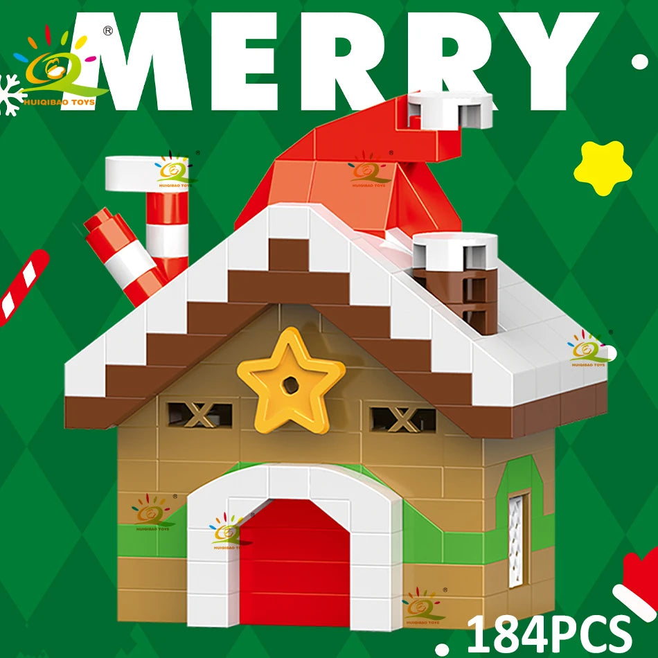 Mini Christmas Tree Building Block Set with Santa, Snowman & Elk