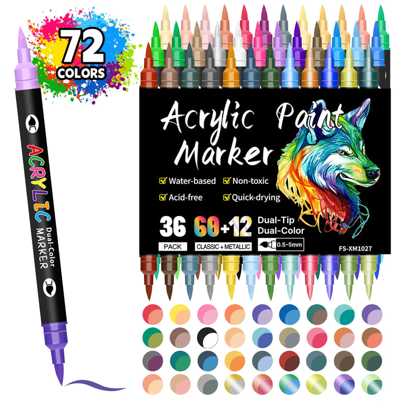 Dual-Tip Acrylic Paint Markers