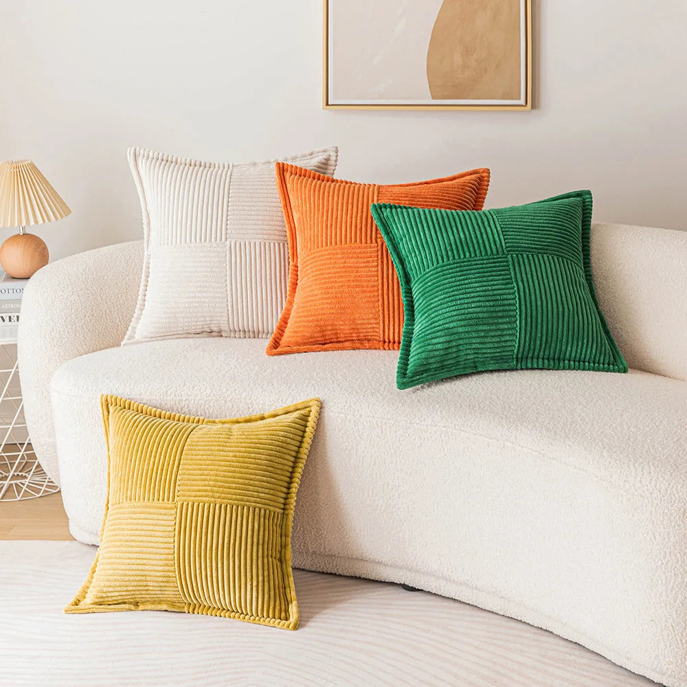 Corduroy Lumbar Pillow Cover for Office and Home