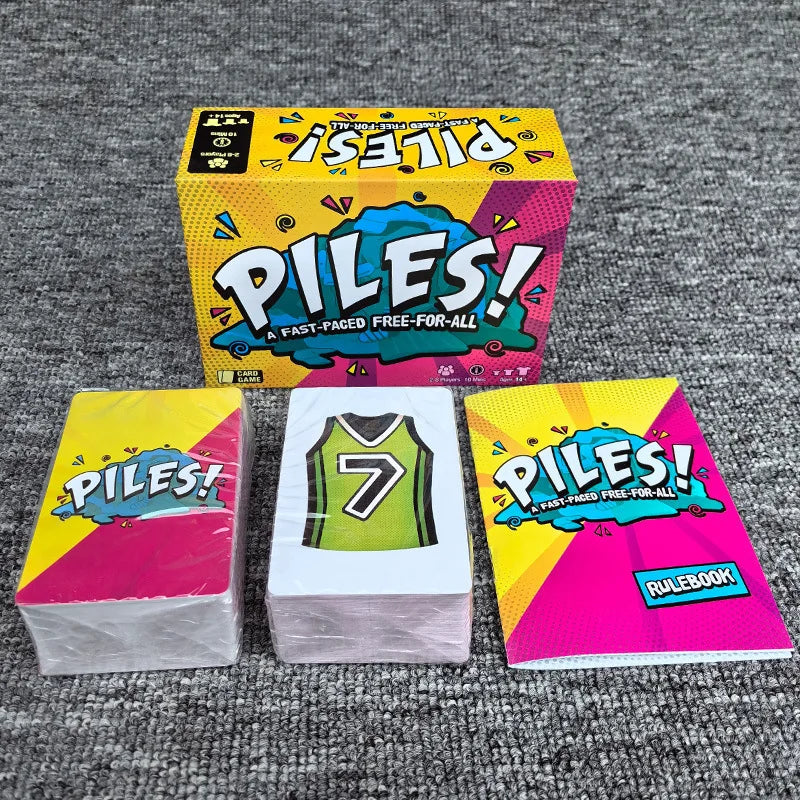 A box of piles poker cards and a rulebook for a family game night