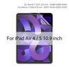 A screen protector for an iPad Air 4 or 5 model showing a purple and blue abstract design.