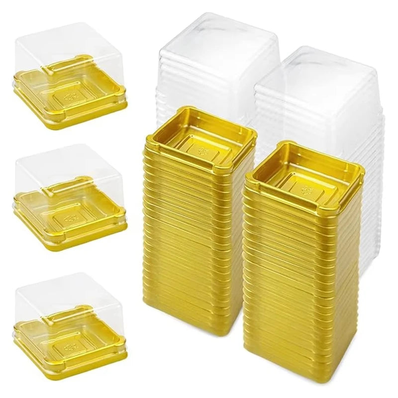 Clear Plastic Mini Cupcake Containers with Dome Lids (50-Pack)