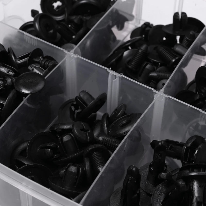 Mixed Size Plastic Retainer Clips for Auto Trim, Bumper, and Door Panels