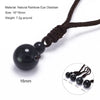 Geometric Natural Stone Pendant Necklace with Adjustable Leather Cord
