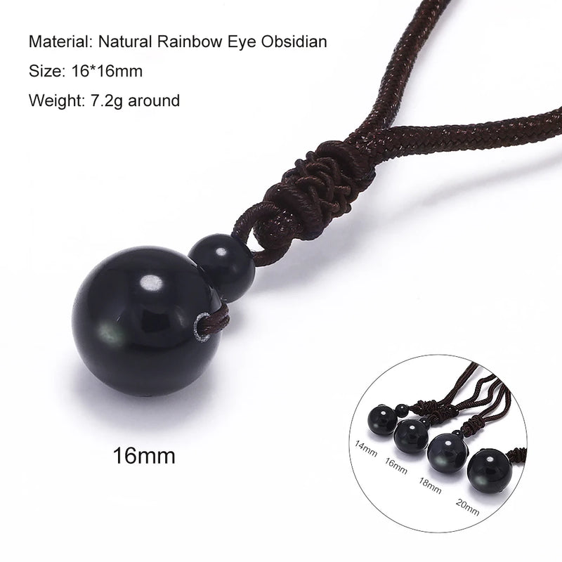 Geometric Natural Stone Pendant Necklace with Adjustable Leather Cord