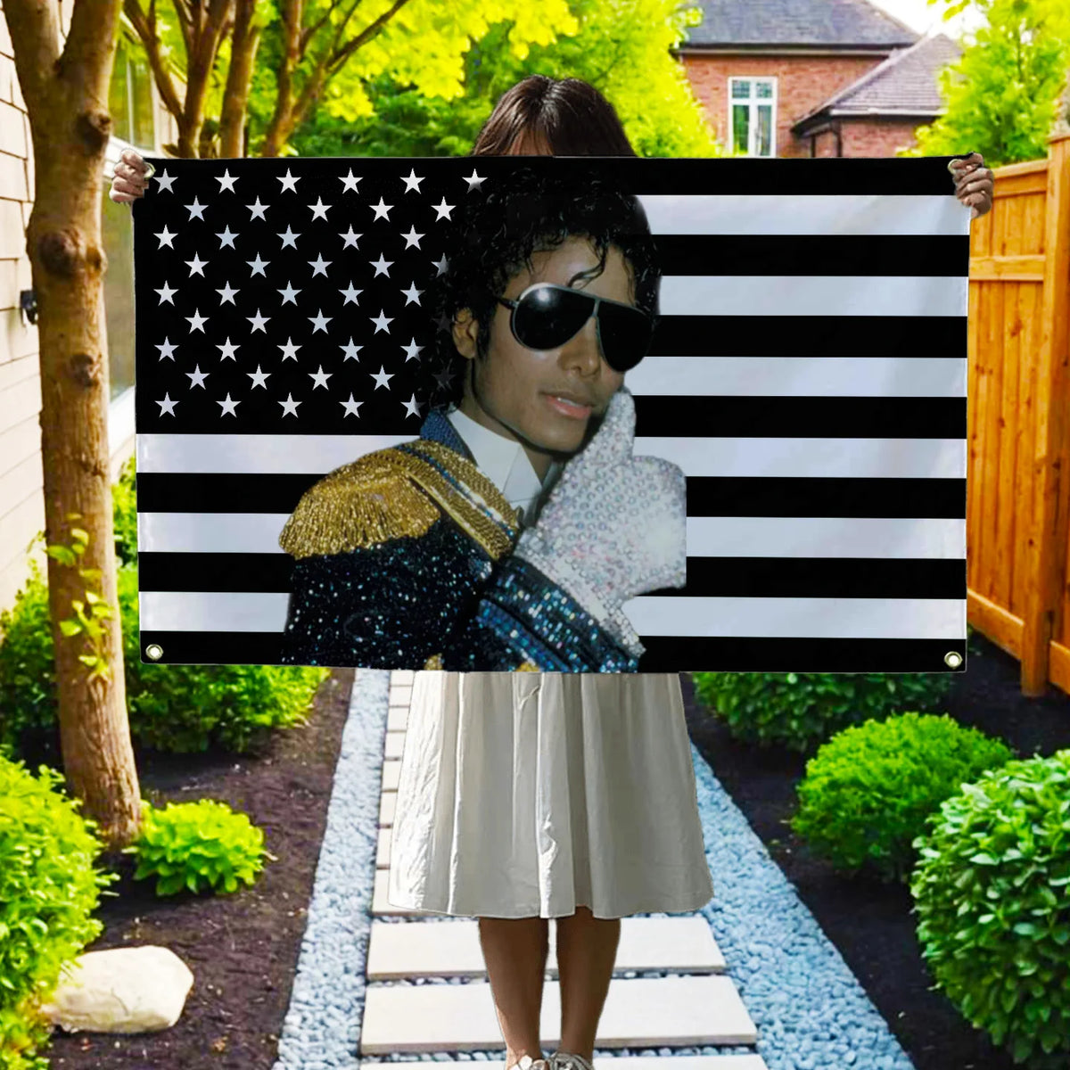 Michael Jackson Tribute Flag - Black American Tapestry Wall Hanging