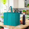 Reusable Non-Woven Grocery Tote Bags, 6-Pack Foldable Shopping Bags with Long Handles