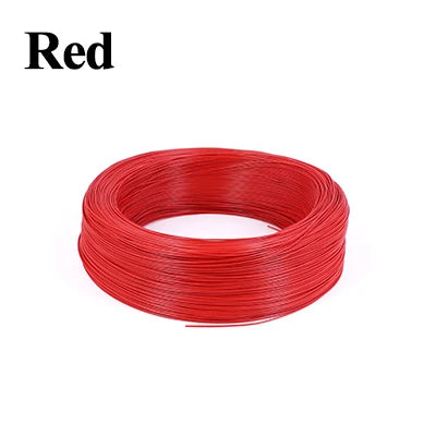 A coil of red PVC insulated tinned copper hook-up wire.