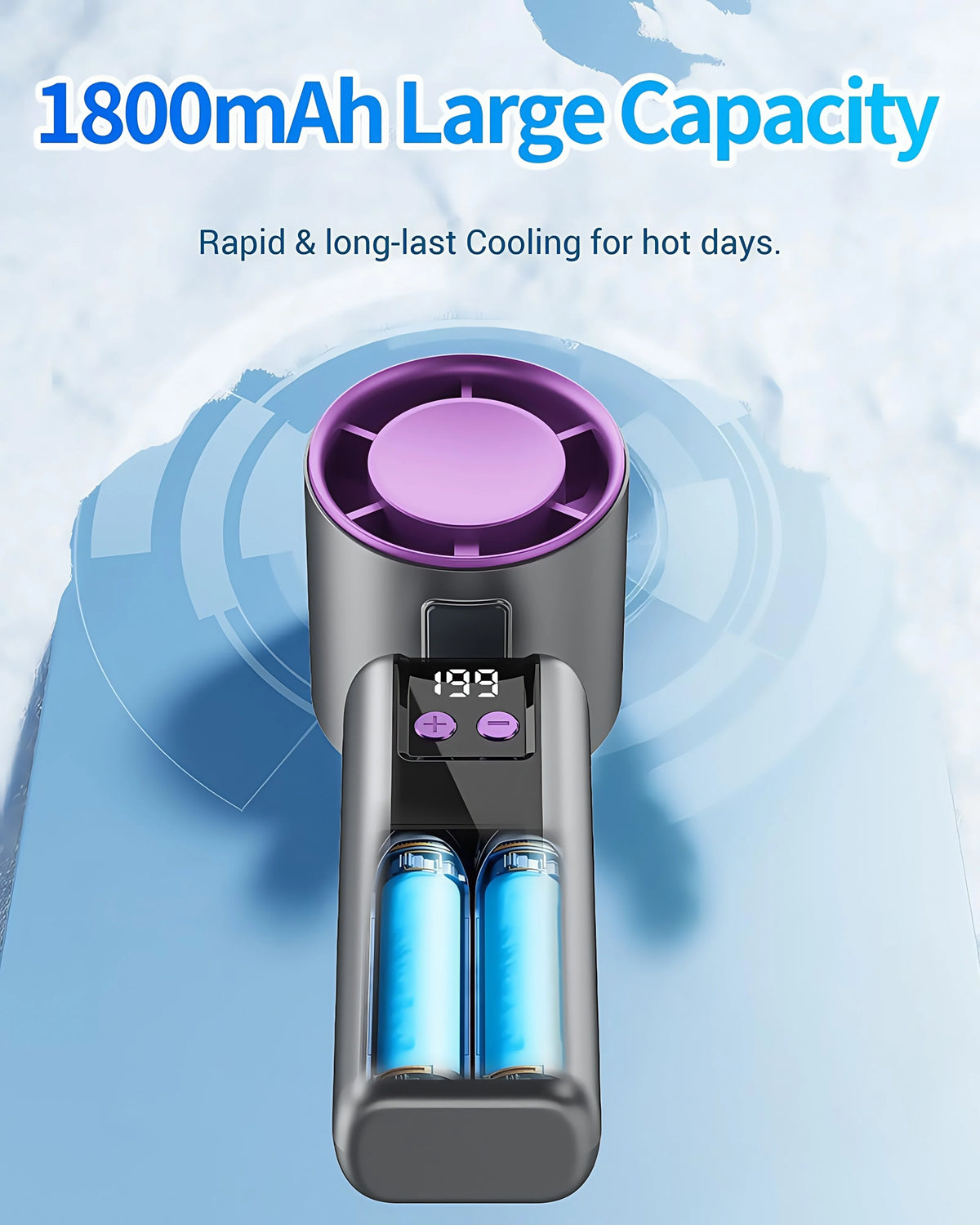 Foldable Turbo Fan with 200 Speed Settings