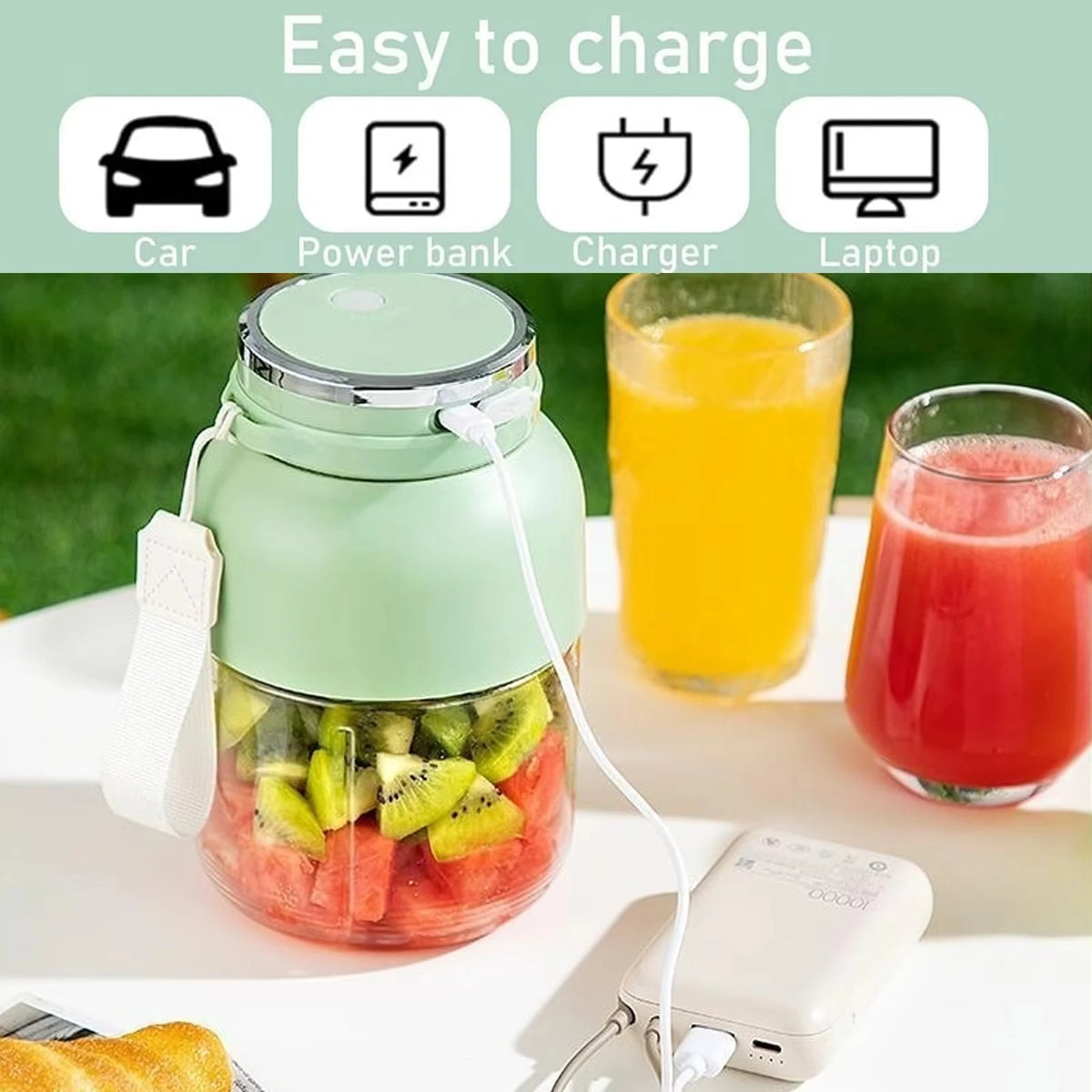 Pressoir Citron Portable Électrique et Mixeur de Smoothies
