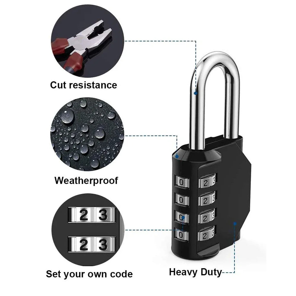 Resettable 4-Digit Combination Padlock