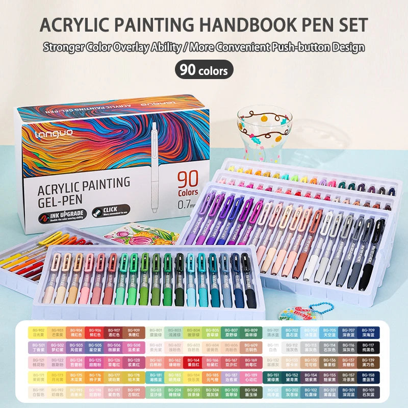Vibrant Acrylic Gel Pens Set for Art & Writing