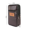 A dark brown genuine cowhide leather crossbody sling bag with a flap and zipper details.