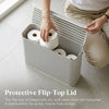 Panier de rangement en tissu pliable pour papier toilette avec couvercle