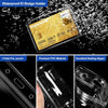 Clear waterproof ID badge holder with a lanyard slot shown in various angles.