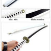 A cosplay sword featuring an ABS hilt and a wooden blade with a patterned grip.