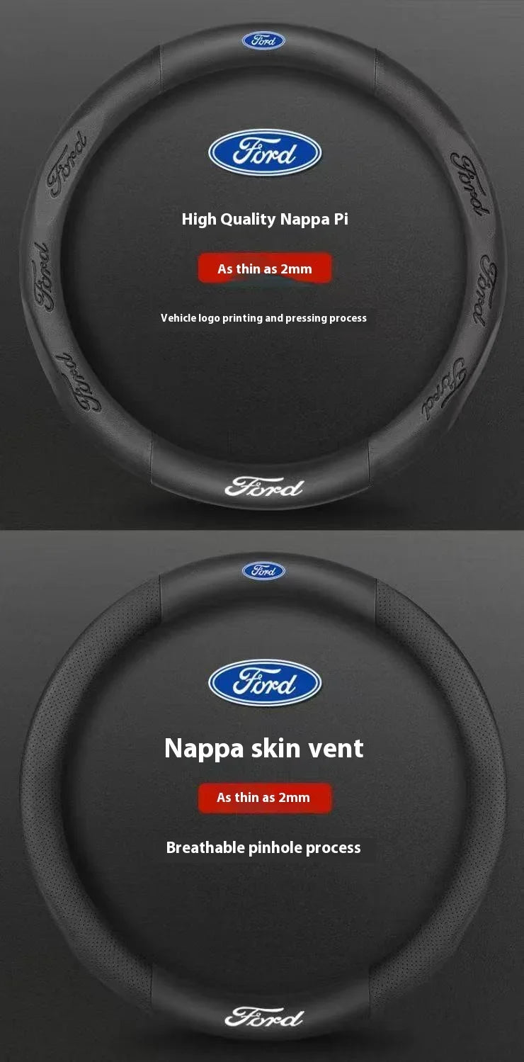 Carbon Fiber Steering Wheel Cover for Ford Models