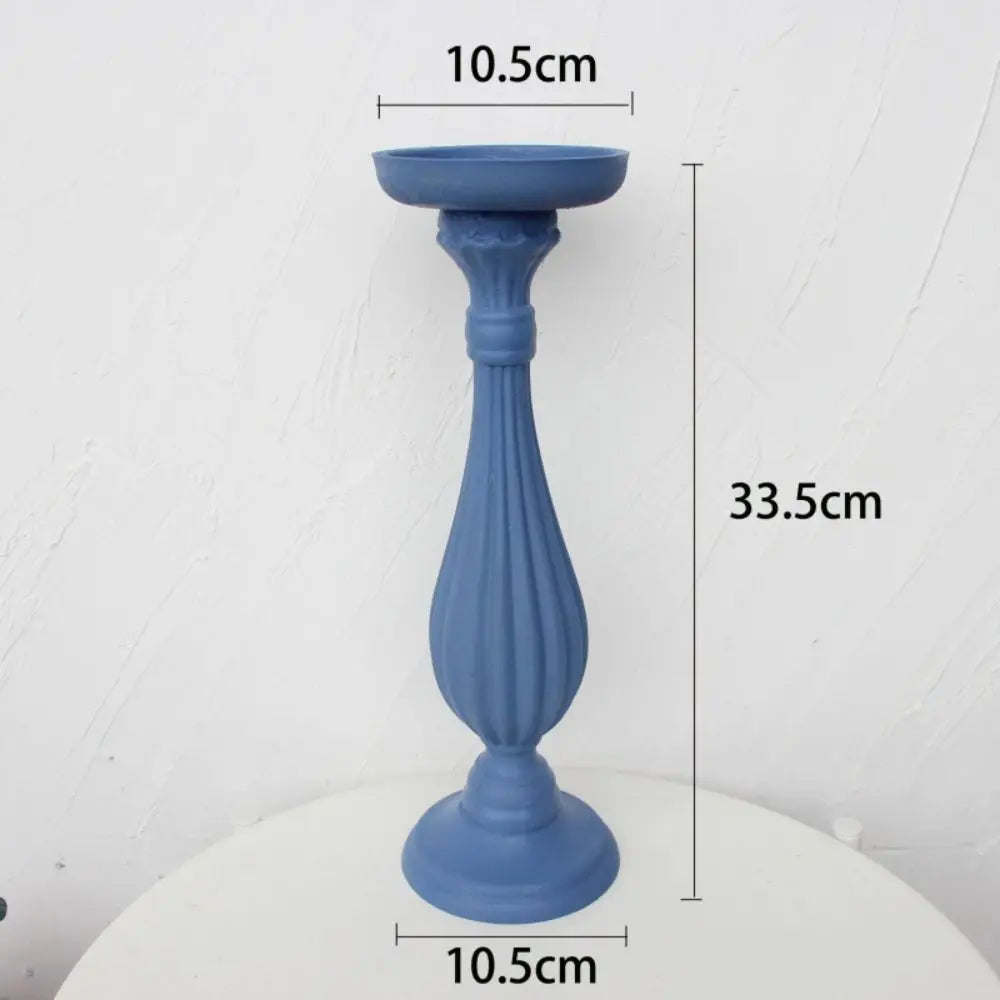 Set of 3 Wooden Candlestick Holders - Antique Style Decor