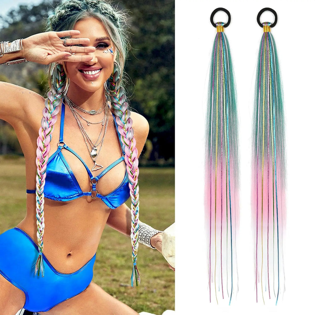 Long Straight Ombre Ponytail Extension