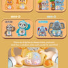 A collection of musical animal piano toys including Tiger, Koala, Sloth, and Elephant models.