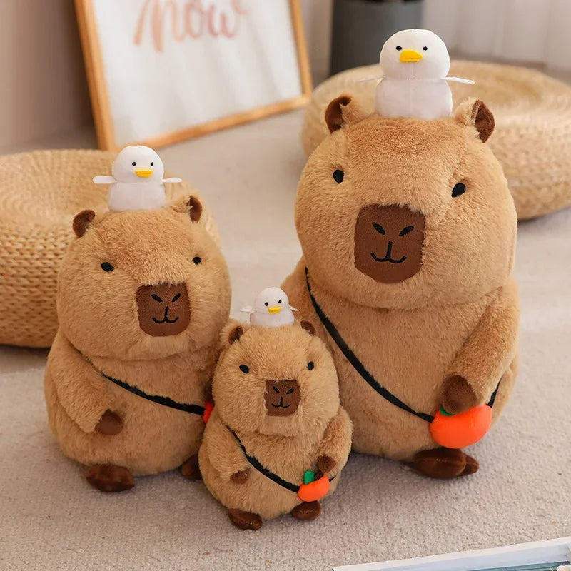 Cute Turtle Backpack Capybara Plush Toy Set