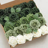 Set de Rosas Artificiales con Degradado Verde Bosque