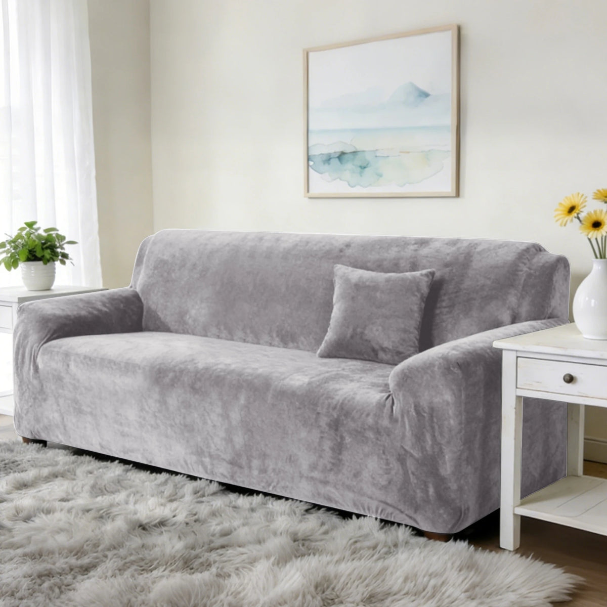 Stretch Velvet Non-Slip Sofa Cover for L-Shaped Couches