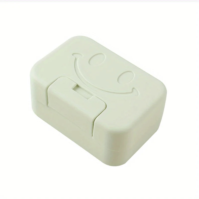 Smiley Face Lidded Soap Dish for Bathroom & Travel