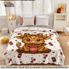 Cartoon Highland Cow Print Flannel Blanket