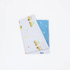 Light blue and yellow soft cotton baby pillowcase with cartoon designs