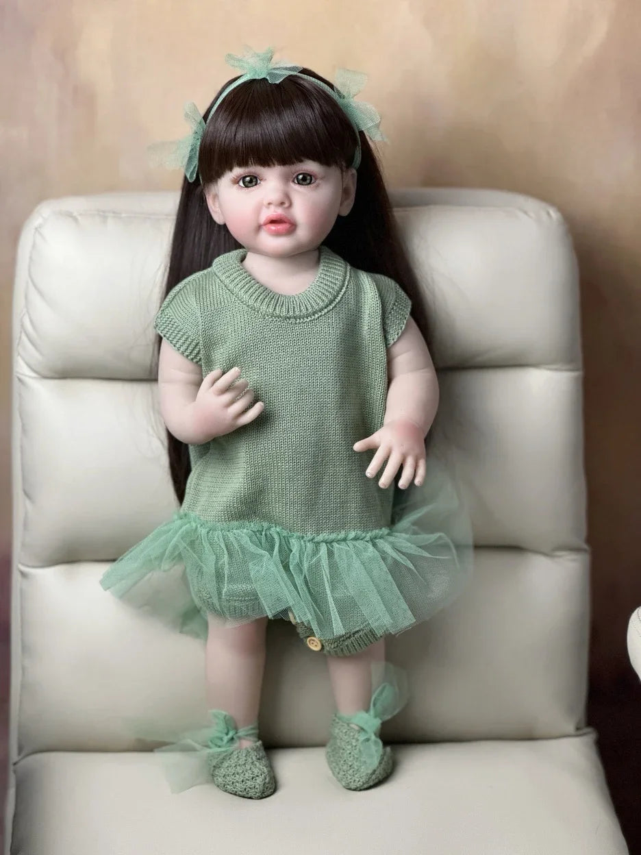 Lifelike Reborn Baby Girl Doll with Soft Silicone Body