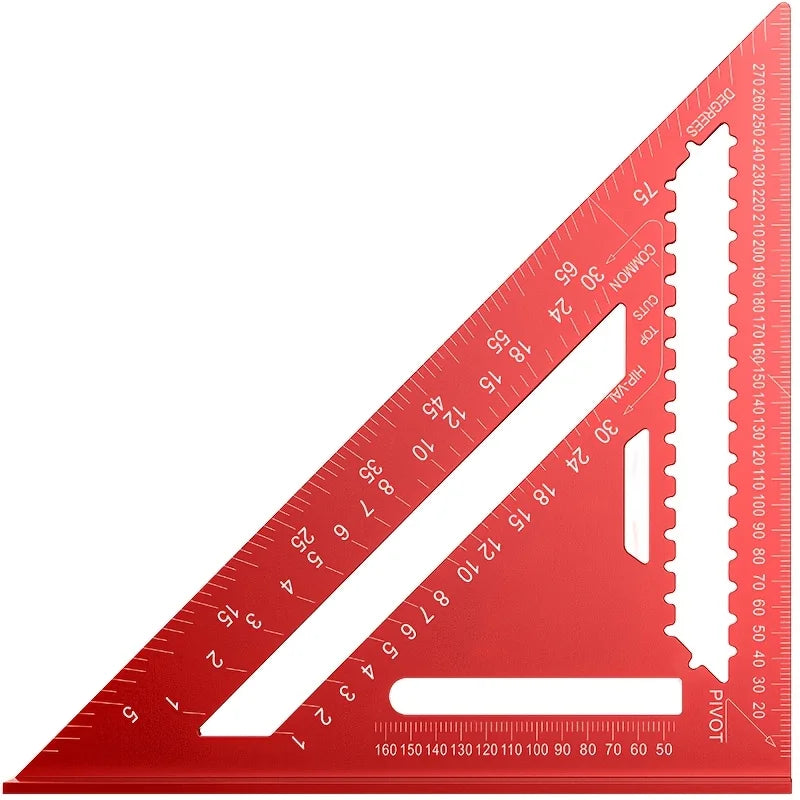 Aluminum Alloy Triangular Ruler Protractor & Square Gauge