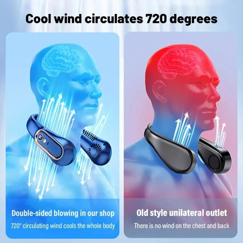 Ventilador de Cuello Sin Aspas Portátil con Pantalla Digital