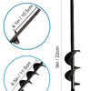 Diagram showing dimensions of a garden auger drill bit, including 4.1in and 4.5in lengths.