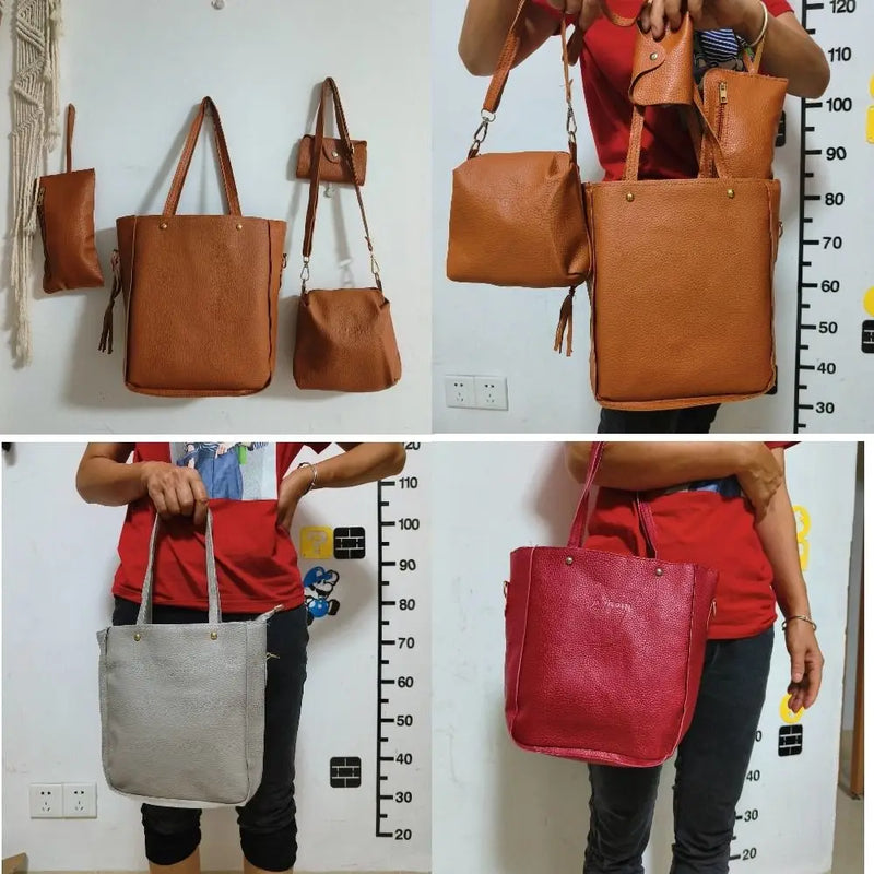 4-Piece PU Leather Crossbody Bag Set