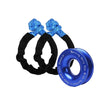 Blue synthetic winch rope soft shackle and recovery ring kit