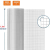 A roll of galvanized steel wire mesh with a 1/2 inch mesh size and 19 gauge wire, shown next to a scale.