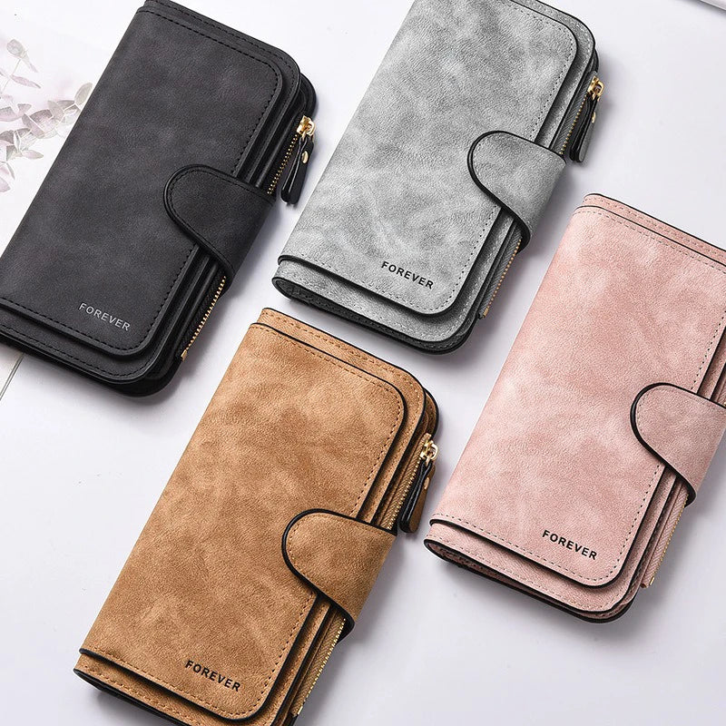 Highland Cow Print Zip-Around Wallet with Card Holder