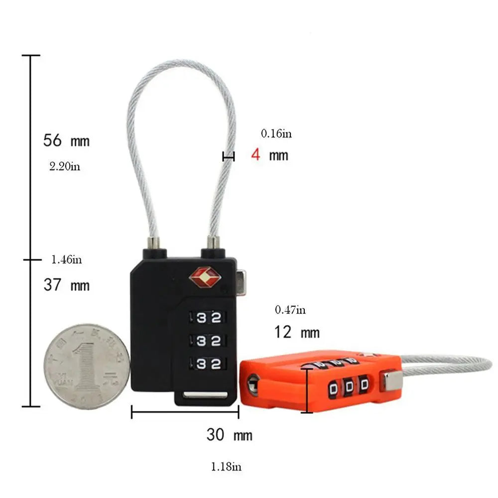 TSA-Approved 4-Dial Combination Travel Lock