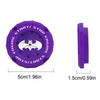 Purple push start button cover with a bat-themed design and a rectangular accessory.