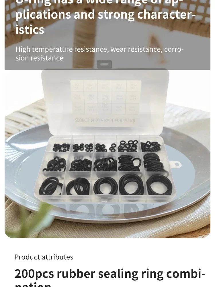 Multi-Purpose Rubber O-Ring Seal Assortment Kit