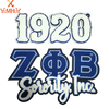 Vintage chenille iron-on patch featuring the year 1920 and the text SORORITY INC