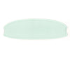 A clear, oval film for motorcycle helmet anti-fog and rain shielding.