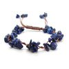 A set of braided crystal chip stone bracelets made from natural quartz and amethyst for women.