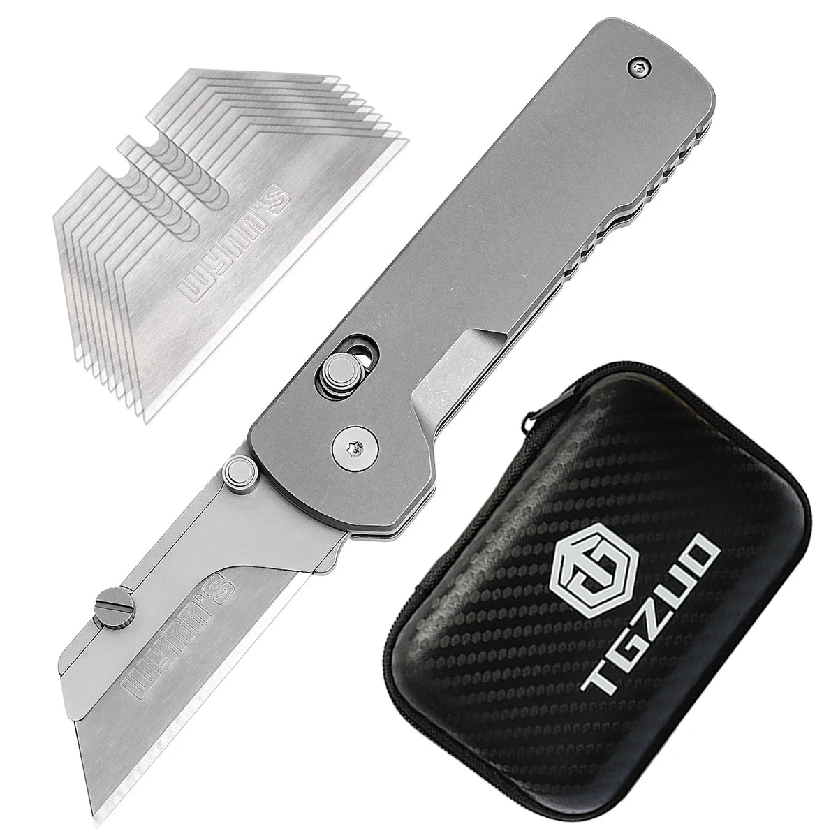 Folding Utility Knife with Quick-Change Blade and Pocket Clip