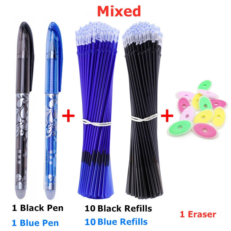 Erasable Gel Pen Set with Refills & Eraser