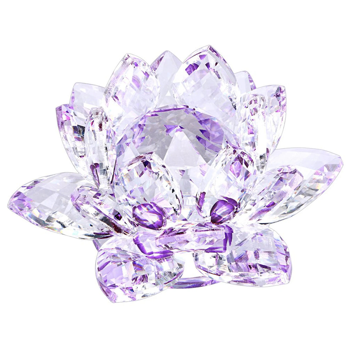 Crystal Lotus Flower Figurine – Elegant Glass Tabletop Decor