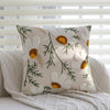 Embroidered Floral Cotton Cushion Cover – 18x18 Inches
