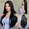 Rose Gold Layered Straight Wig with Bangs