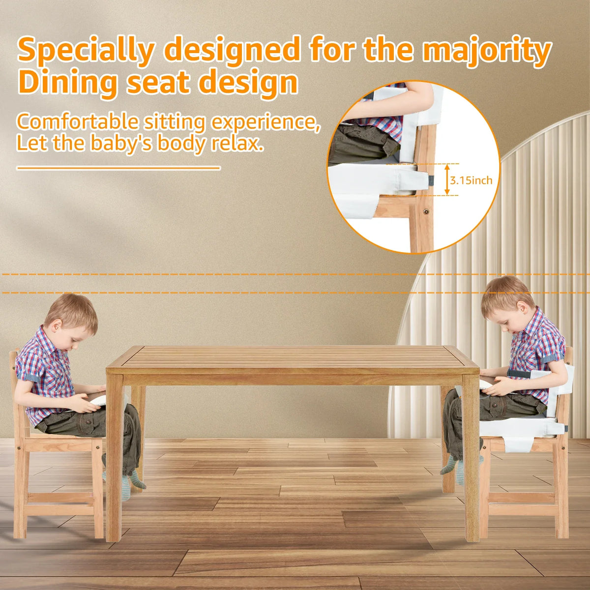 Toddler Booster Seat with Memory Foam Cushion and Safety Belts